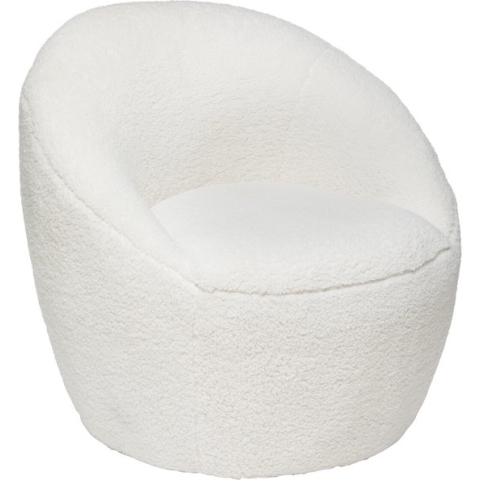 Romi Curly arm stoel - Fauteuil wit - Stoel - Zetel - B. 75 x D. 77 x H. 70 cm