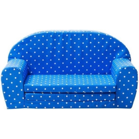 Uitklapbare Mini sofa (blauw met witte stippen) - Gepetto (05.07.04.02)