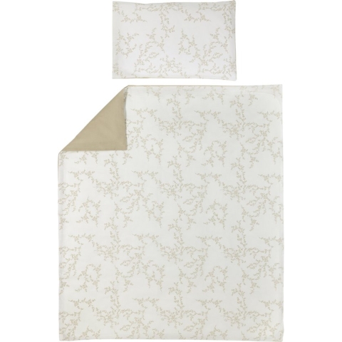 Meyco Baby Branches dekbedovertrek peuter - sand - 120x150cm