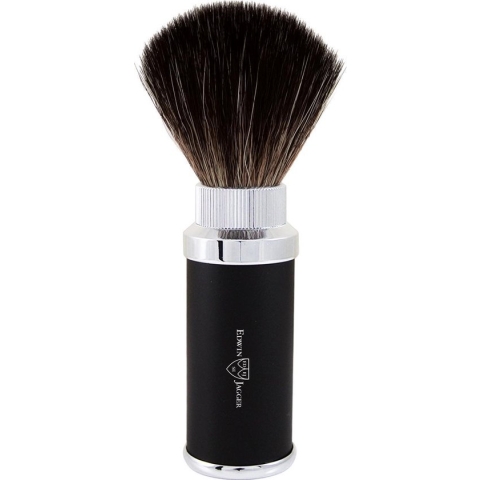 Scheerkwast Travel -Black Fibre-black aluminium