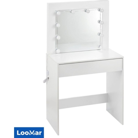 LooMar Kaptafel met spiegel - Schminktafel - Make up tafel - Make up tafel met Spiegel