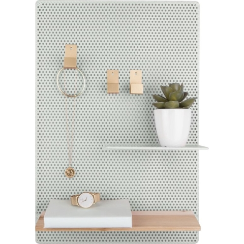 Present Time Memo bord Perky Mesh - IJzer Grijs/Groen - 52x34,5x10,5cm - Scandinavisch