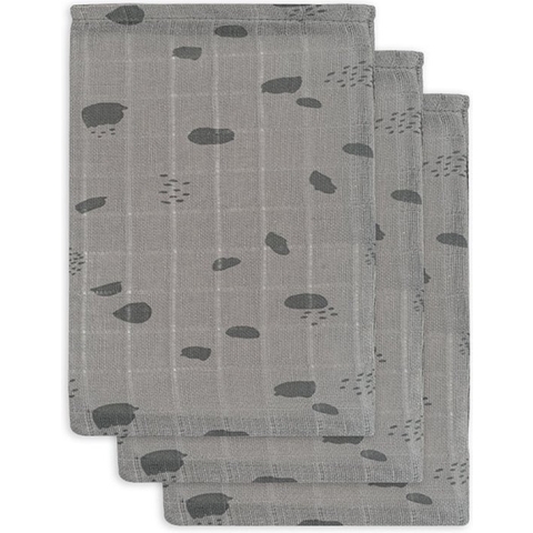Jollein Baby Hydrofiel Washandje Spot - Storm Grey - 3 Stuks