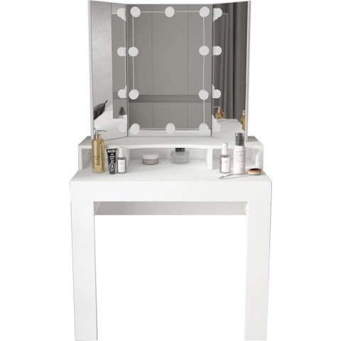ML-Design kaptafel met LED verlichting, wit, 89,5x155x43,5 cm, gemaakt van MDF spaanplaat