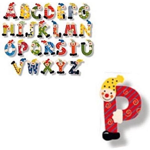 Houten naam letter clown, P