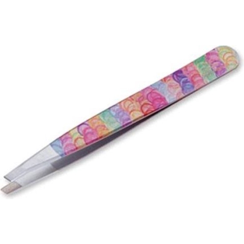Premax "Multicolor" Precisie Pincet-Schuin-Smal-Rainbow- 9,5 cm.