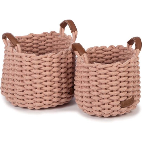 KidsDepot Opbergmanden Korbo Maat M - Roze (set van 2)