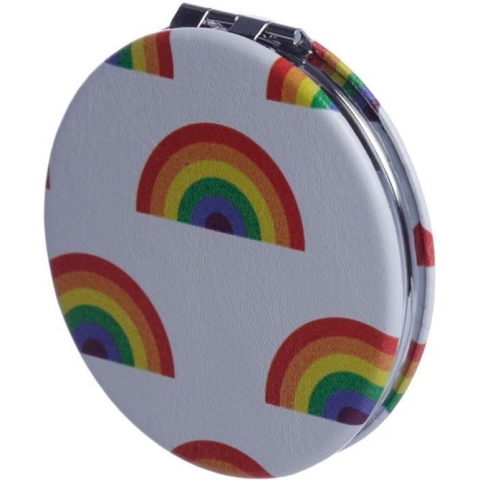 Regenboog Lederlook Make Up Spiegeltje