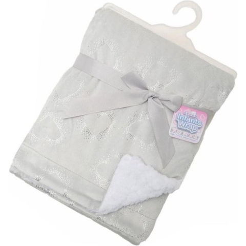 Soft Touch Dekentje Hartjes 75 X 100 Cm Polyester/sherpa Grijs