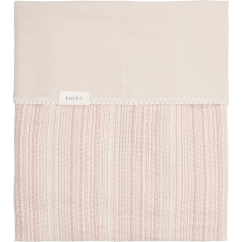 Koeka Wiegdeken Maui flanel  - oud roze / zand - 75x100cm