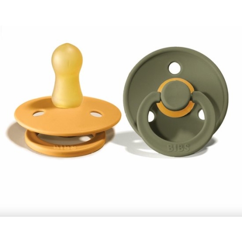 BiBS - Colour Pacifier - Stage 2 Fopspeen - 2 stuks - Honey Bee / Olive