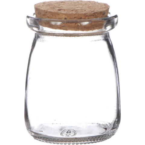 Glazen potje met kurk Ø9cm en 12,5cm hoog (12 st.)