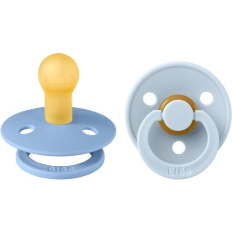 BiBS - Colour Pacifier - Stage 1 Fopspeen - 0+ maanden - 2 stuks - Sky Blue / Baby Blue