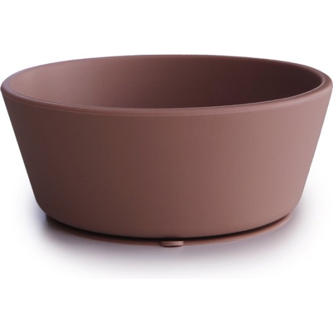 Silicone kom met zuignap - Mushie - Donker roze