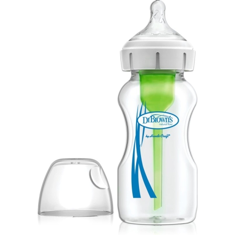 Dr. Brown's Options+ Anti-Colic Babyfles - Brede halsfles - Glas - 270ml