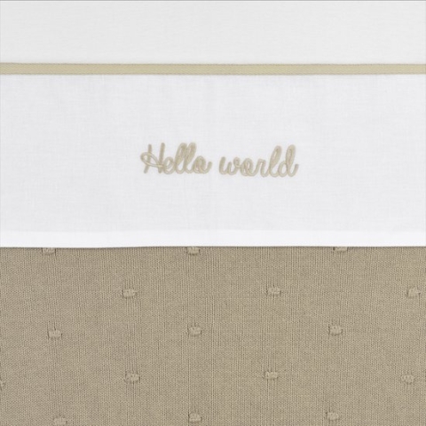 Meyco Baby Hello World ledikant laken - sand - 100x150cm