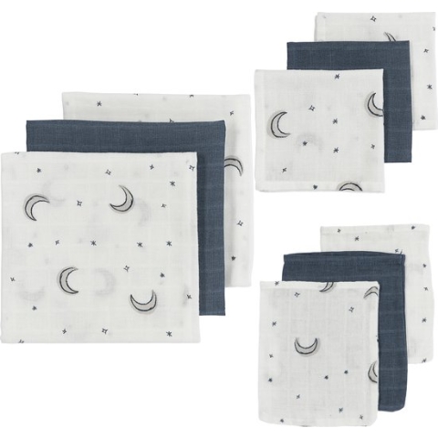 Meyco Baby Moon starterset - 9-pack - hydrofiel - indigo