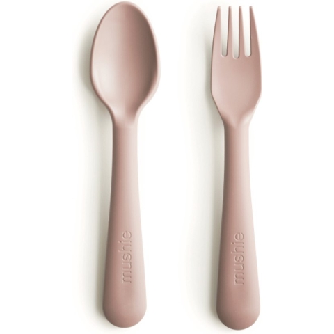 Mushie - Kinderservies Vork & Lepel - Bestek - Blush