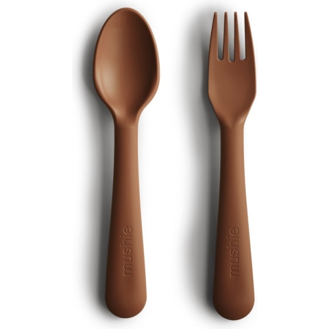 Mushie - Kinderservies Vork & Lepel - Bestek - Caramel