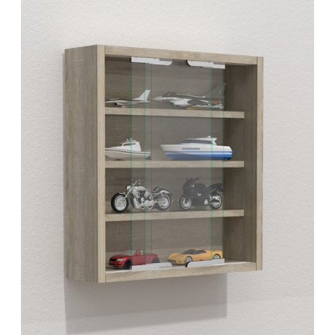 VCM Houten Glas Hangende Vitrine Wandvitrine Collector's Deco Vitrine Agisa S