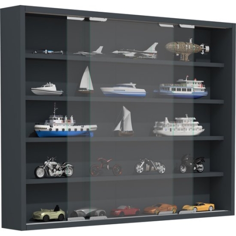 VCM Houten glazen hangende vitrine wandvitrine Agisa L