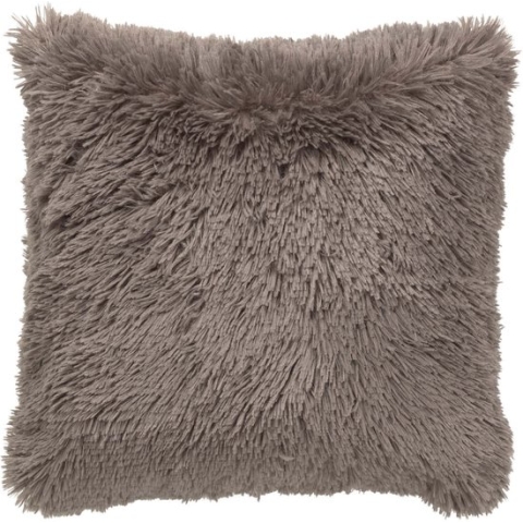 Dutch Decor FLUFFY - Kussenhoes 45x45 cm - Driftwood - taupe - superzacht - met rits