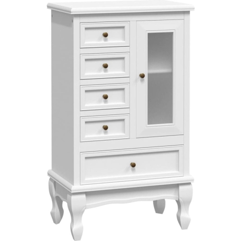 vidaXL-Kast-met-5-lades-en-2-planken-wit