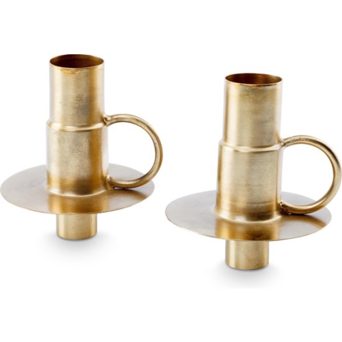 vtwonen - Kandelaar - Metaal - Goud - 2 Stuks