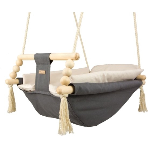 Babyschommel - voor binnen - antraciet beige - tot 20 kg
