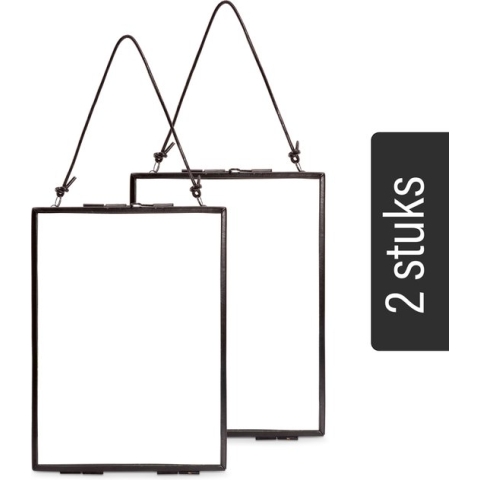 vtwonen Fotolijsten - 2 Stuks - Metaal - Zwart - 14x19cm