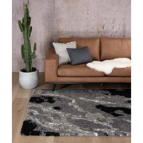 Hoogpolig vloerkleed Marble Artisan - grijs 160x230 cm