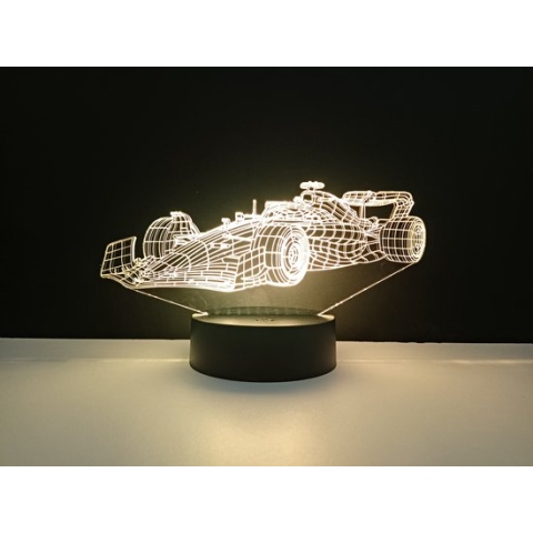 3D Led Lamp Met Gravering - Formule 1 Auto - Max - F1 - 2022