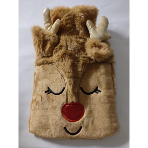 Het is kerst!! Een beetje koud. Niet voor uw kindje. Kerstkruik 100% polyester 27x17x1cm bruin zacht