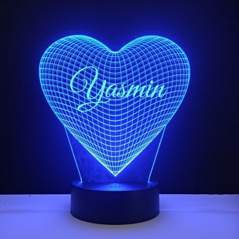 3D LED Lamp - Hart Met Naam - Yasmin
