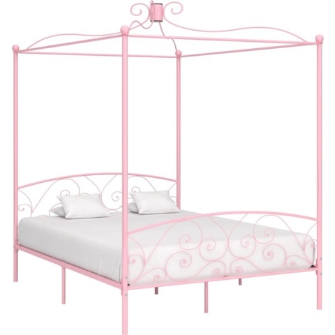 vidaXL-Hemelbedframe-metaal-roze-160x200-cm