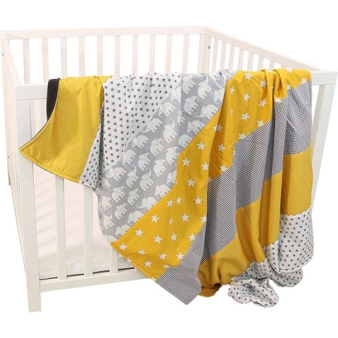 Ullenboom® Babydekbed; in olifant geel -70x100