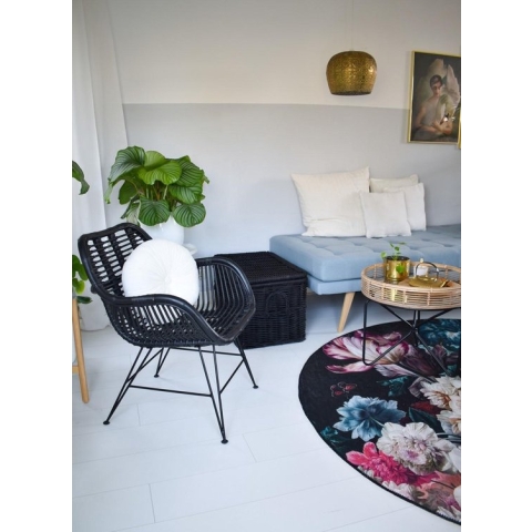 Zwarte Rotan Stoel - 69x66xH79 cm
