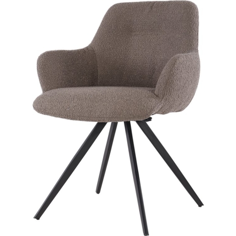 Livingfurn - Eetkamerstoel Doreen Boucle - Brown