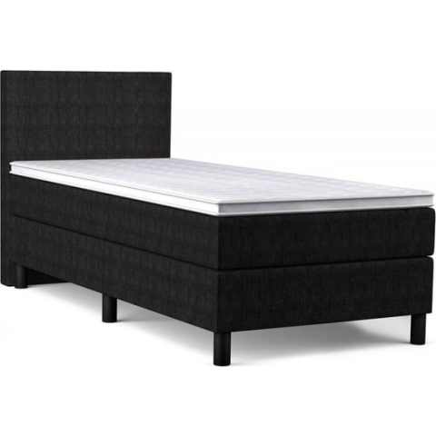 Boxspring Bravo - 90x200 cm - Luxe Pocketvering - Skai Zwart