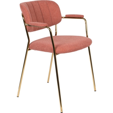 Feliz Lifestyle Jolien Armstoel - Goud/Roze - Set van 2