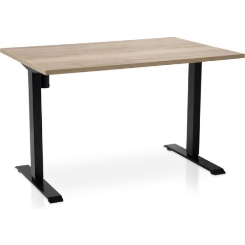 Zit-sta bureau elektrisch verstelbaar - MRC EASY | 120 x 80 cm | frame zwart - blad robuust eiken