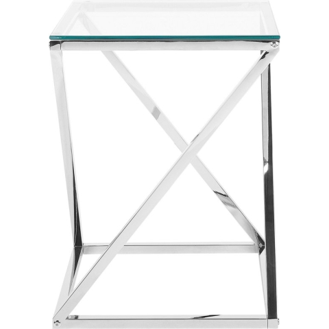 BEVERLY - Bijzettafel - Zilver - Glas