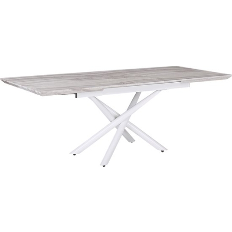 MOIRA - Uitschuifbare eettafel - Wit - 90 x 160/200 cm - MDF