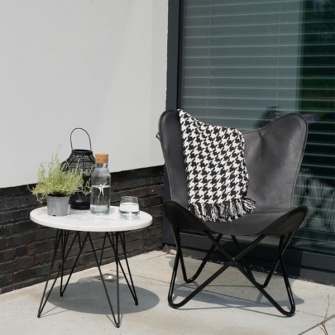 Lesli Living Vlinderstoel Buffalo 75x75x87 cm zwart