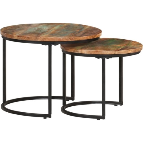 vidaXL-2-delige-Tafeltjesset-massief-gerecycled-hout