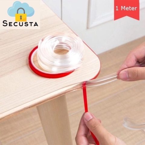 Secusta - Multifunctionele 2 in 1 Hoekbeschermer - Transparant - Ingebouwde plakstrip - 1 Meter - Hoekbescherming