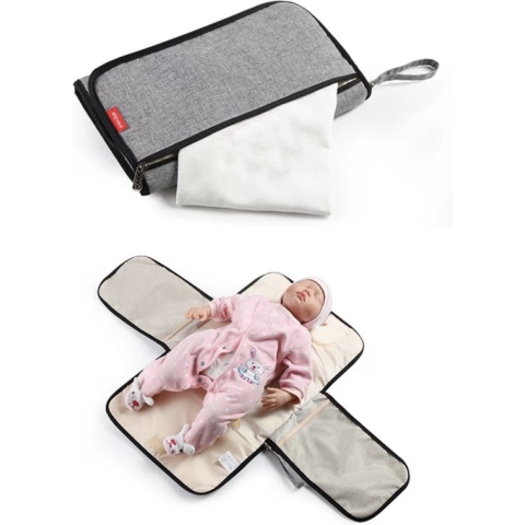 Without Lemon - Baby Verschoon Matje - Luier Etui - Opvouwbaar - Reizen - Grijs