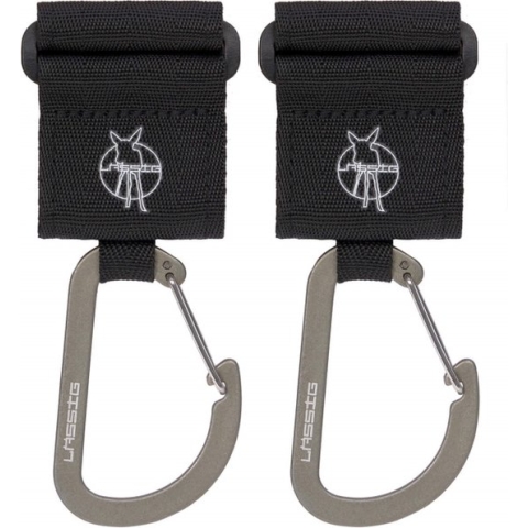 Lassig 2 Stuks Black Carabiner Tassenhaak 1107007000