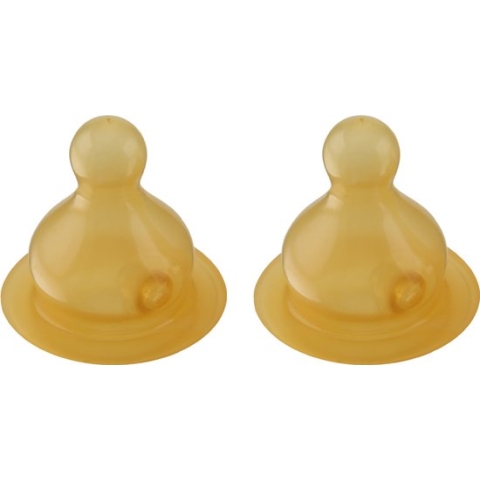 HEVEA - Speen voor glazen drinkfles - 2-pack - Slowflow - 0-3 mnd