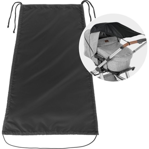 Zonnescherm kinderwagen universeel - Zonnedoek buggy - Bambino zwart